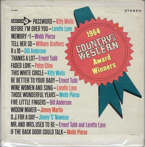  - 1964 Country And Western Award Winners