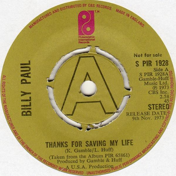 Billy Paul - Thanks For Saving My Life