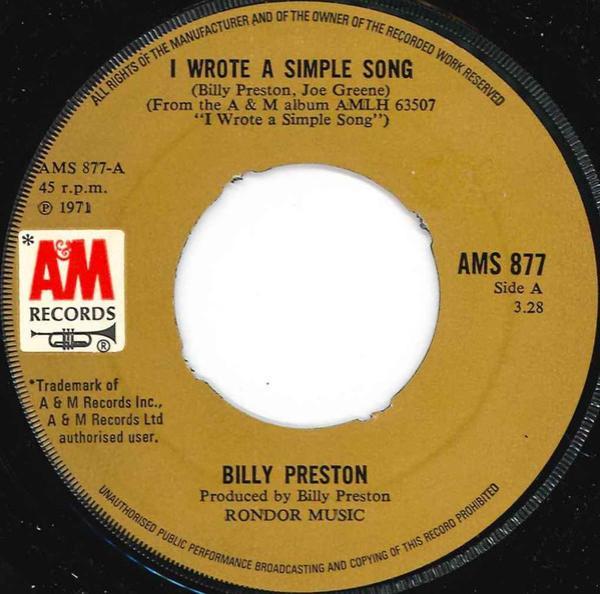 Billy Preston - I Wrote A Simple Song