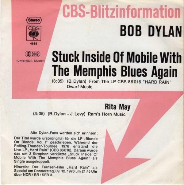 Bob Dylan - Stuck Inside Of Mobile With The Memphis Blues Again / Rita May