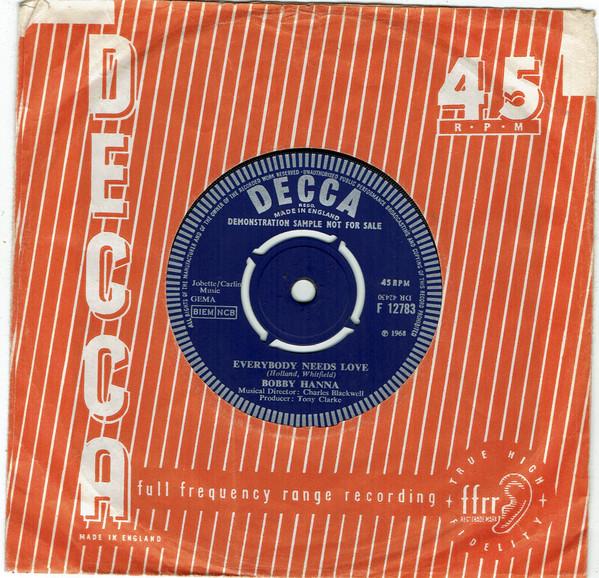 Bobby Hanna - Written On The Wind / Everybody Needs Love