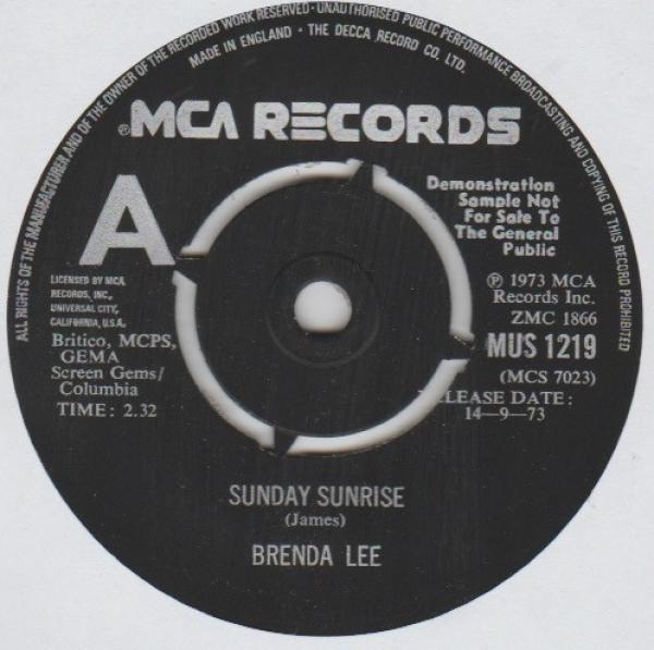 Brenda Lee - Sunday Sunrise