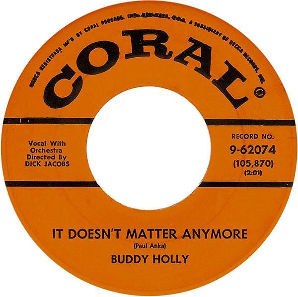 Buddy Holly - It Doesn't Matter Anymore / Raining In My Heart