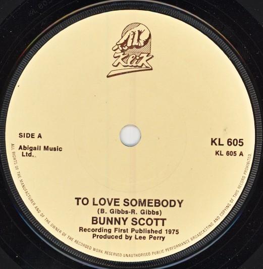 Bunny Scott - To Love Somebody / Second Avenue