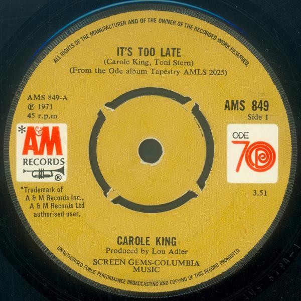 Carole King - It's Too Late