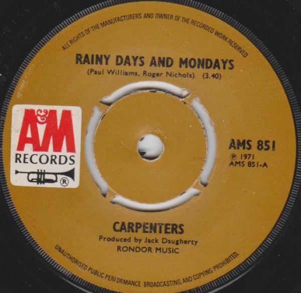 Carpenters - Rainy Days And Mondays