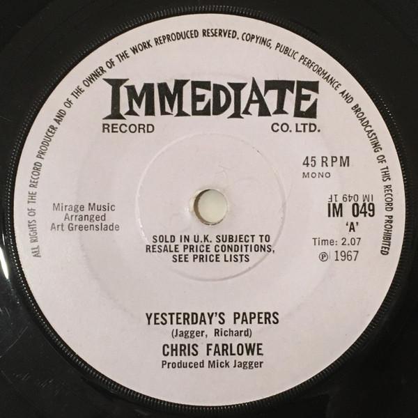 Chris Farlowe - Yesterday's Papers