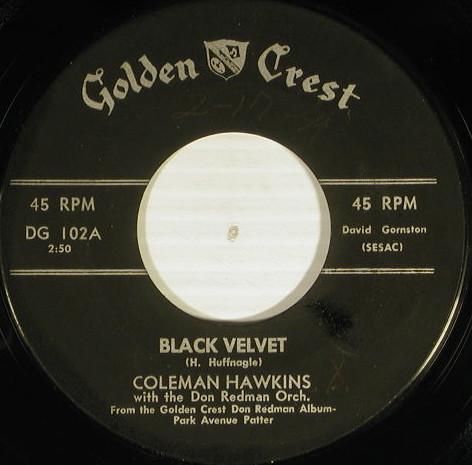 Coleman Hawkins, Don Redman And His Orchestra, Don Redman - Black Velvet / My Girl Friday