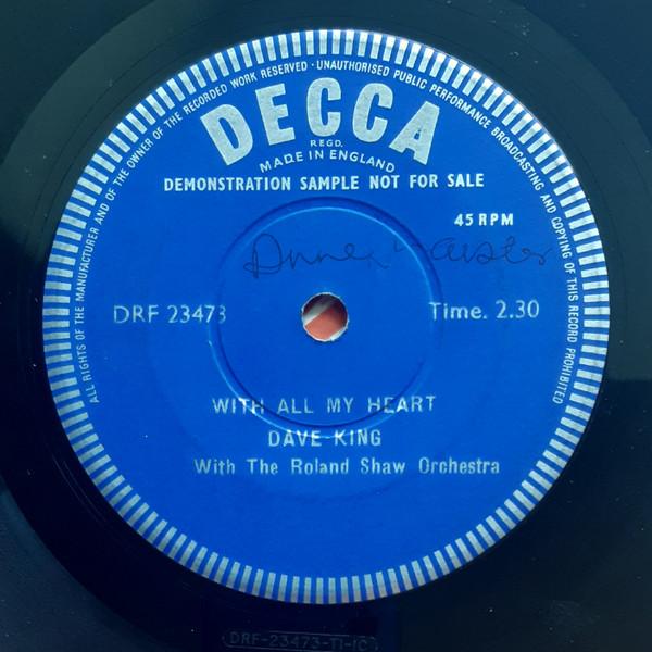 Dave King (5), The Roland Shaw Orchestra - With All My Heart