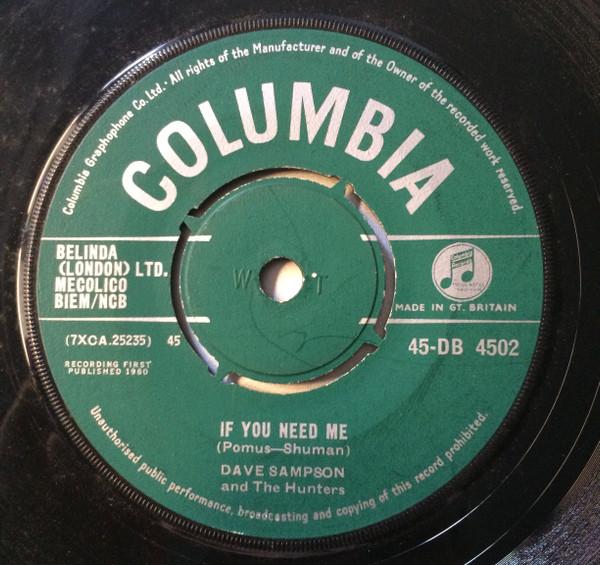 Dave Sampson, The Hunters - If You Need Me