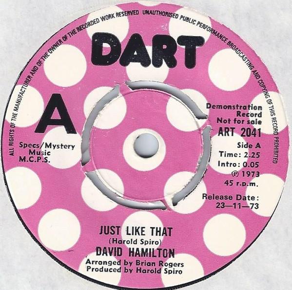 David Hamilton (3) - Just Like That / Have You Heard The News