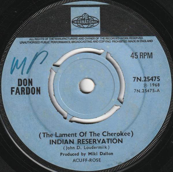 Don Fardon - (The Lament Of The Cherokee) Reservation Indian
