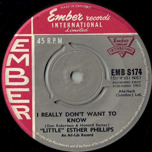 Esther Phillips - I Really Don't Want To Know