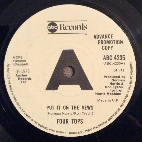 Four Tops - Put It On The News / Put It On The News (Special DJ Edited Version)