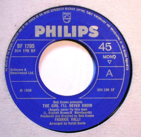 Frankie Valli - The Girl I'll Never Know (Angels Never Fly This Low)
