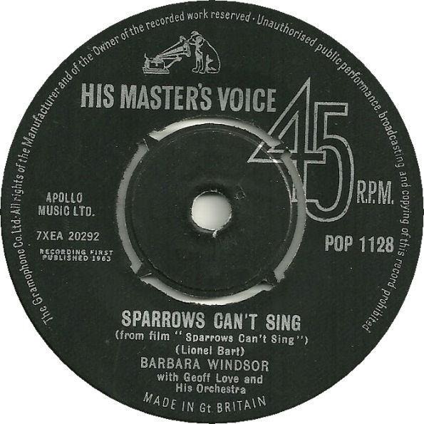 Geoff Love & His Orchestra, Barbara Windsor - Sparrows Can't Sing / On Mother Kelly's Doorstep