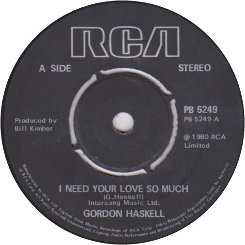 Gordon Haskell - I Need Your Love So Much