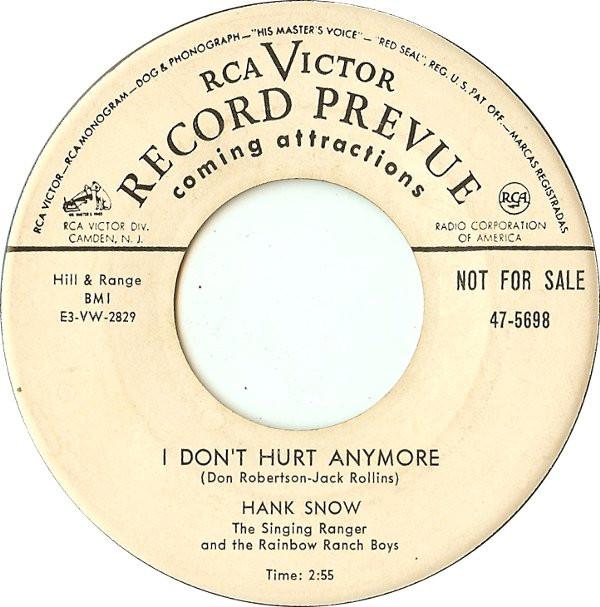 Hank Snow, The Rainbow Ranch Boys - I Don't Hurt Anymore