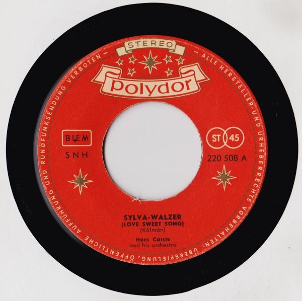 Hans Carste Und Sein Orchester - Sylva-Walzer = Love Sweet Song