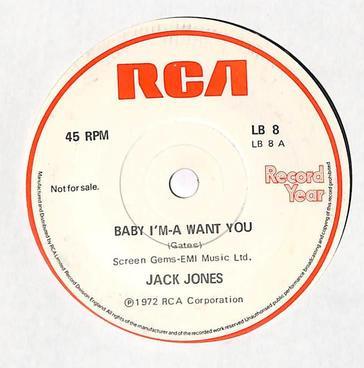 Jack Jones, Noel Edmonds - Baby I'm-A Want You / Noel Edmonds Introduces Record Year And 'The Day They Remembered'