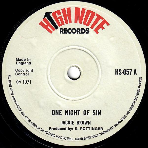 Jackie Brown, The Gaytones - One Night Of Sin / One Night (Version)