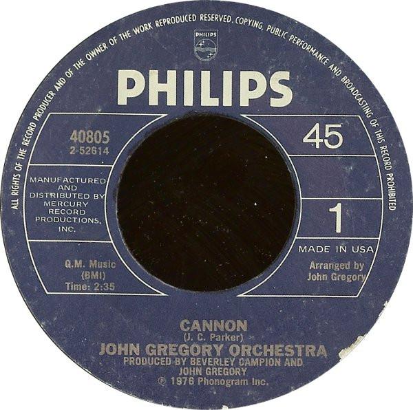 John Gregory And His Orchestra - Cannon / The Streets Of San Francisco