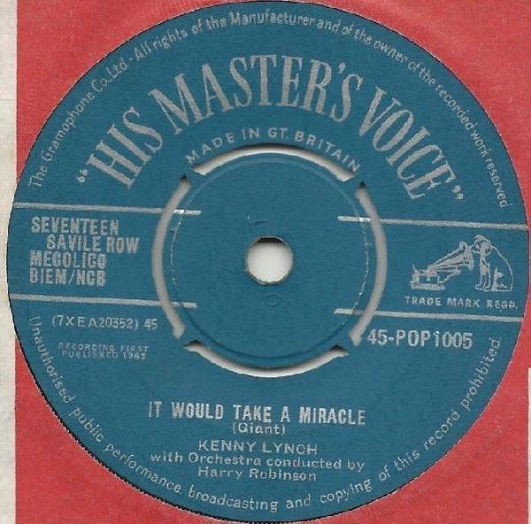 Kenny Lynch - It Would Take A Miracle / Strolling Blues