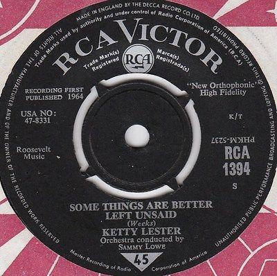 Ketty Lester - Some Things Are Better Left Unsaid / The House Is Haunted