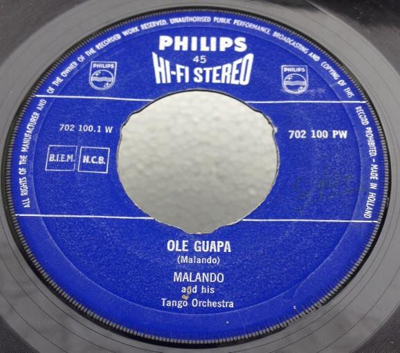 Malando And His Tango Orchestra - Ole Guapa / Derecho Viejo