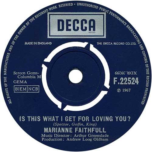 Marianne Faithfull - Is This What I Get For Loving You?