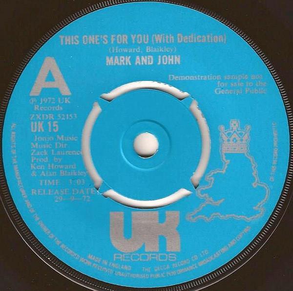 Mark And John - This One's For You (With Dedication)