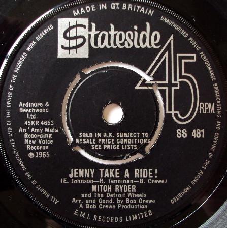 Mitch Ryder & The Detroit Wheels - Jenny Take A Ride! / Baby Jane (Mo-Mo Jane)