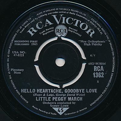 Peggy March - Hello Heartache, Goodbye Love / Boy Crazy