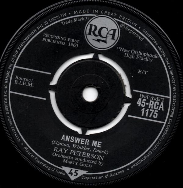 Ray Peterson - Answer Me / Goodnight My Love, Pleasant Dreams