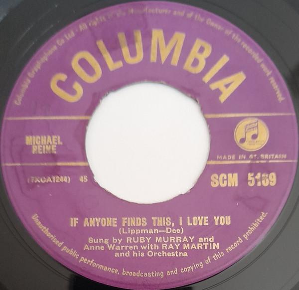 Ruby Murray - If Anyone Finds This, I Love You / Before We Know It