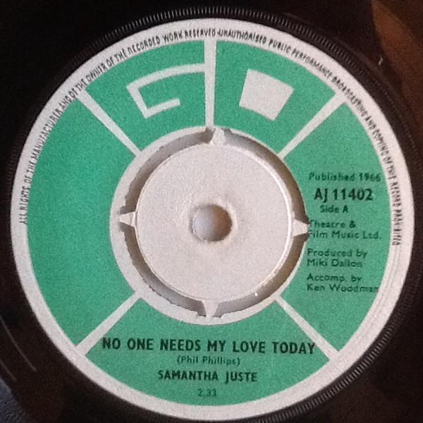 Samantha Juste - No One Needs My Love Today