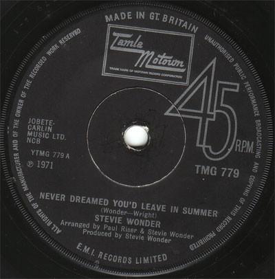 Stevie Wonder - Never Dreamed You'd Leave In Summer