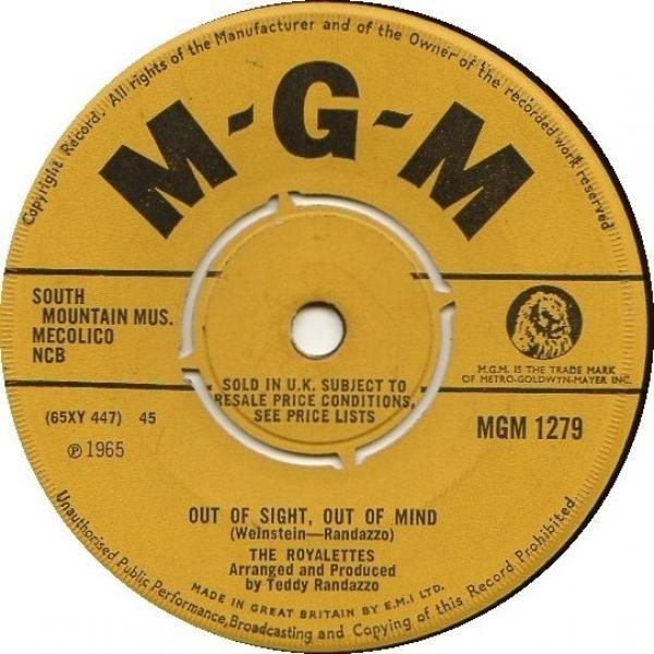 The Royalettes - It's Gonna Take A Miracle / Out Of Sight, Out Of Mind