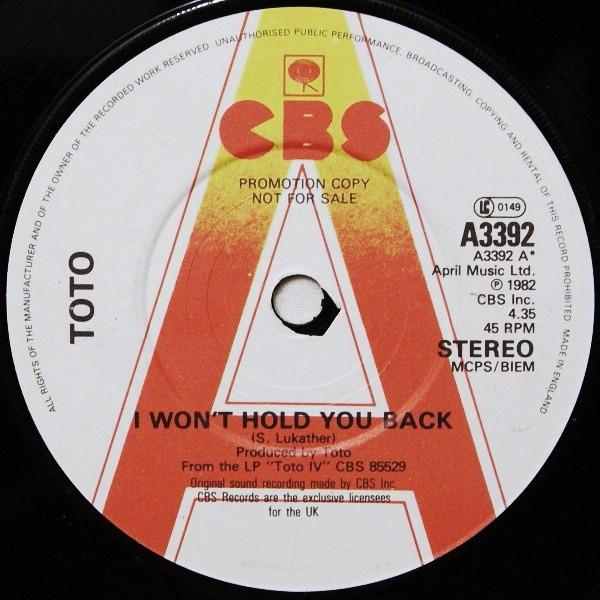 Toto - I Won't Hold You Back