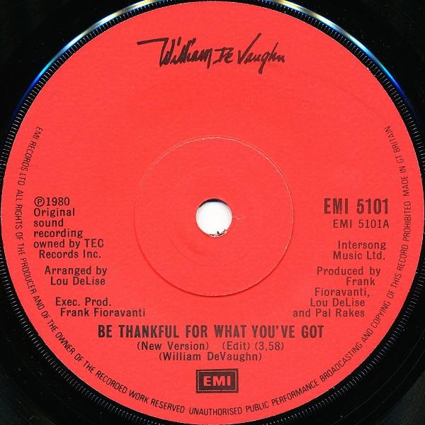 William DeVaughn - Be Thankful For What You've Got