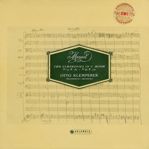 Wolfgang Amadeus Mozart, Otto Klemperer, Philharmonia Orchestra - Two Symphonies In G Minor: No. 25, K. 183 – No. 40, K. 550